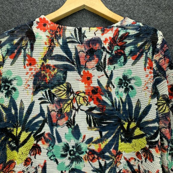 Ali Miles Cardigan Womens Petite Small Breathable Button Up Pockets Tropical - Picture 6 of 16